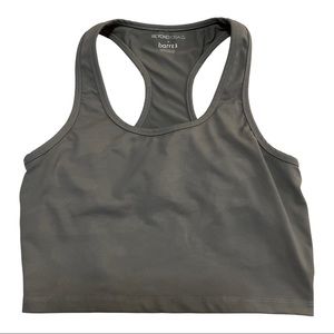 Beyond Yoga x Barre 3 Long Line Racerback Sports Bra Grey Camo Sz S